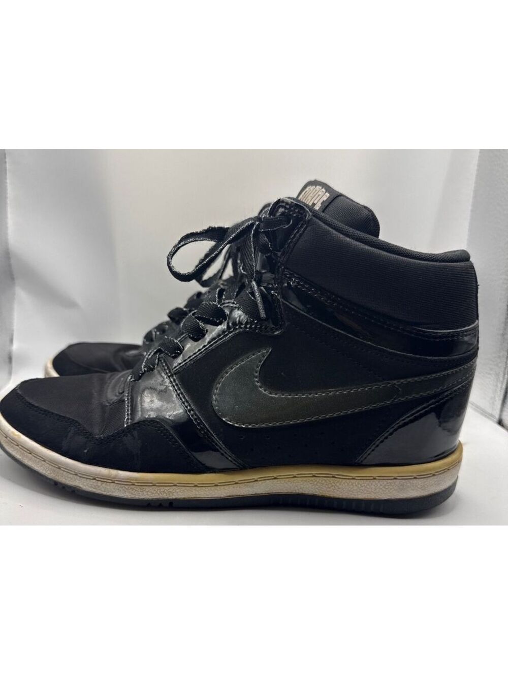 Y2K Nike Force Dunk Sky High Hidden Wedge Sneakers Black women's size 11 eur 43